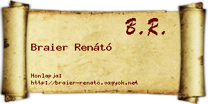 Braier Renátó névjegykártya